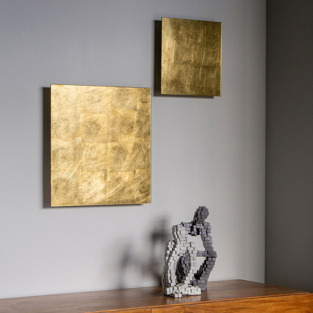 Floating Foil Gold 12&quot;SQ Wall Art