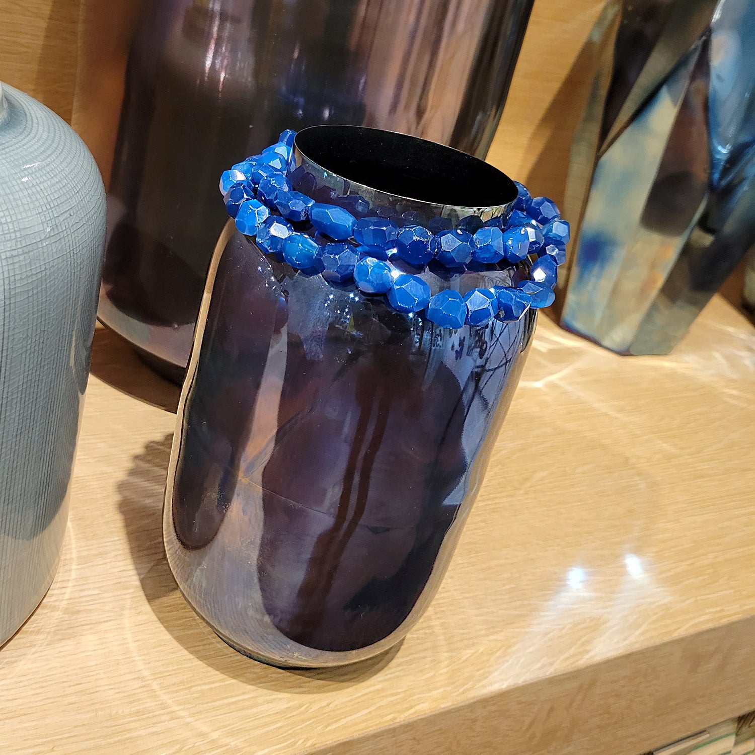 Stone Jewelry for Vase, Blue Onyx