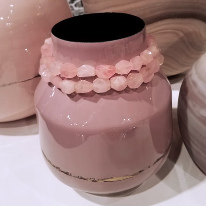 Stone Jewelry for Vase, Rose Quartz