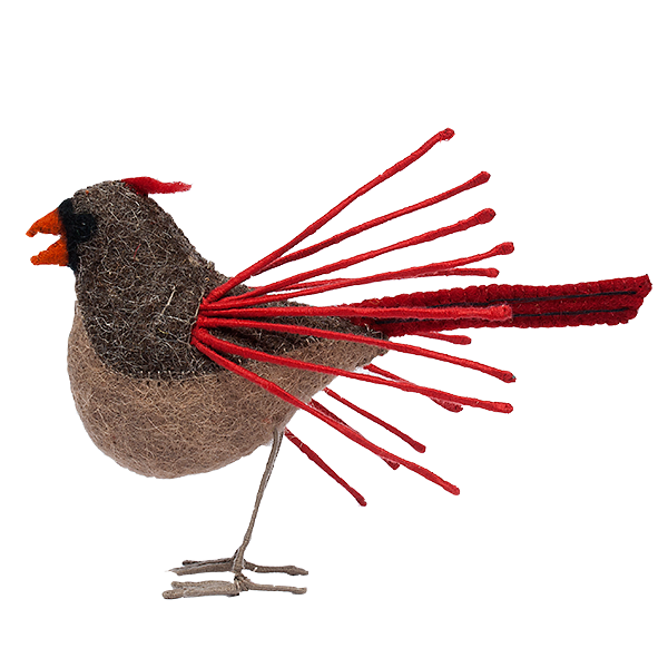 Felt Bird, Female Cardinal