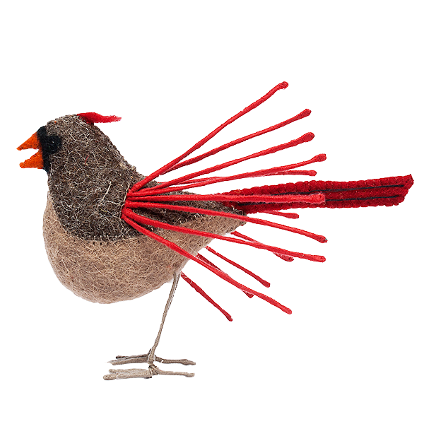 Felt Bird, Female Cardinal