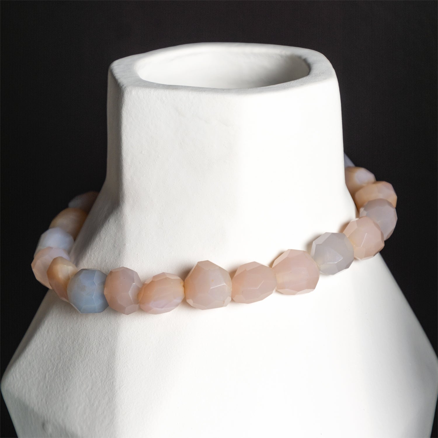 Stone Jewelry for Vase, Rose Quartz